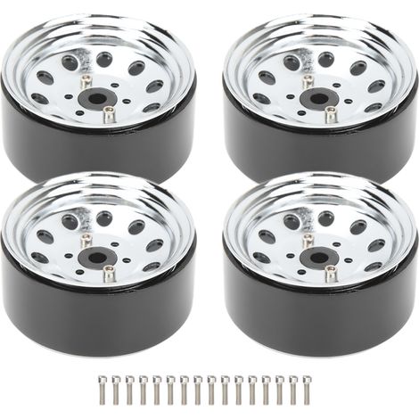 4 pcs moyeu de roue RC 1,9 pouces en fer résistant à l'usure réutilisable pour remplacement argent (1/5)