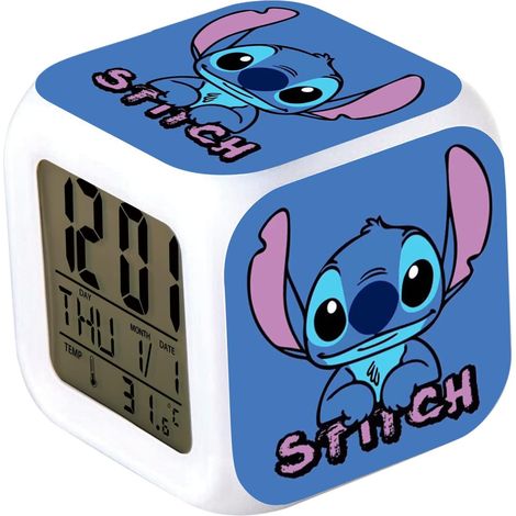 Réveil Numérique - Affichage LED Grand Format Heure Température Date Jour - Veilleuse 7 Couleurs - Alimentation Sur Piles AAA - Pour Chambre Enfant Adolescent (1/5)