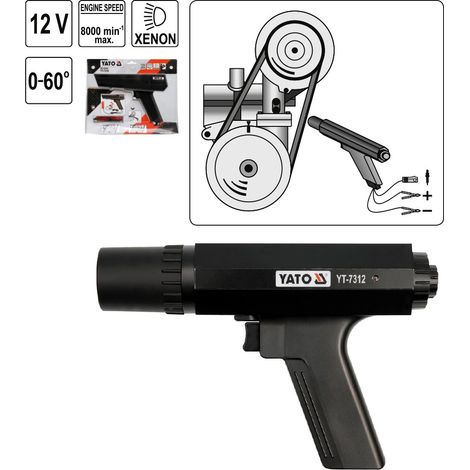 YATO Zündlichtpistole Stroboskoplampe Blitzpistole Blitzlampe Xenon 0 - 60° (1/4)