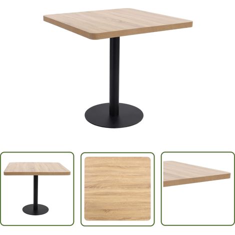 The Living Store Bistrotisch Hellbraun 80x80 cm MDF - Esstisch - Bistrotisch - Wohnzimmer Dekoration - Holztisch - Metalltisch (1/5)