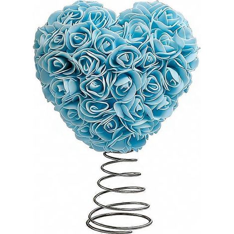 Décoration de sapin romantique en forme de cœur de 22,4 cm (8,8 pouces) pour la Saint-Valentin, idéale pour les mariages, les fêtes et autres occasions spéciales (bleu). (1/5)