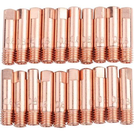 20pcs Copper Contact Tips for Mig/Mag Welding Torch Consumables (0.8 mm) (0.8 mm) (1/5)