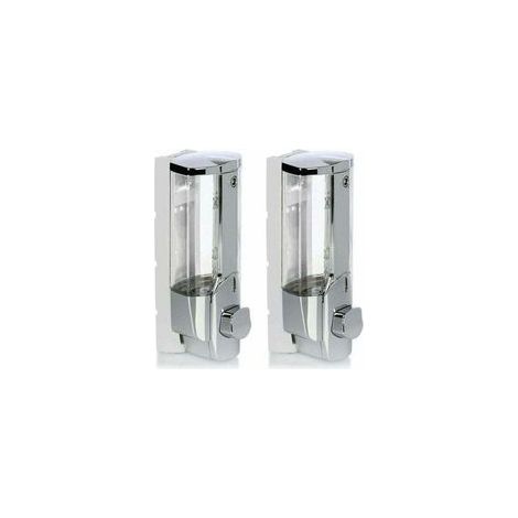dispensadores de jabón de pared - Dispensador de jabón recargable de pared - Dispensador de jabón para gel de ducha y champú (cromado) - Crezuo (1/4)