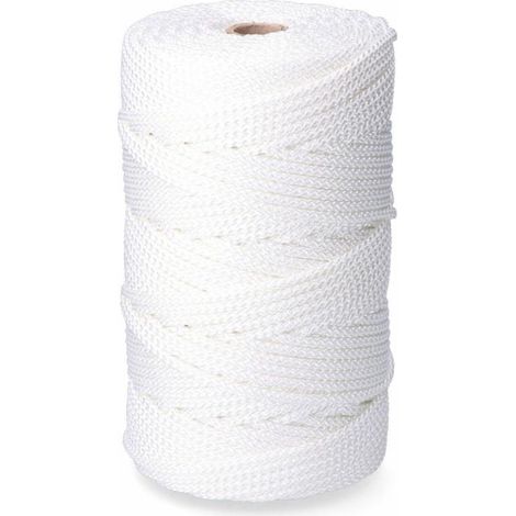 Weiße geflochtene Polyesterschnur (200 Meter lang und Ø5 mm dick) (1/3)