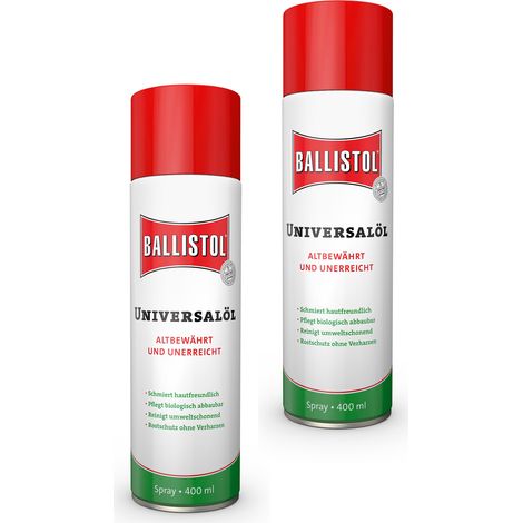 2x Ballistol Universalöl 400 ml Spray Mehrzwecköl Schmieröl Maschinenöl Pflegeöl (1/4)