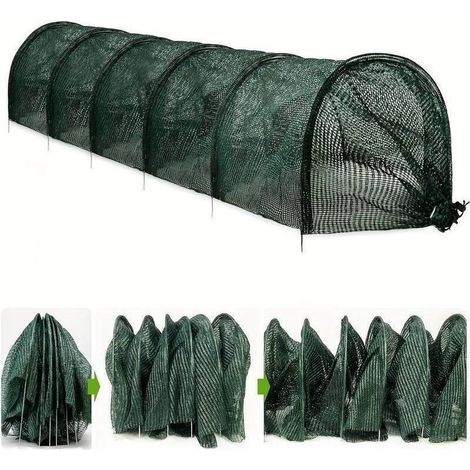 Tunnel de Plantation agricole 300 x 45 x 45 cm en Plastique Noir avec Filet,Tunnel de Jardin en Maille Noire,pour Jardin Potager Protection Contre Le Gel Serre sans Support,Filet Tunnel Jardin Potage (1/4)