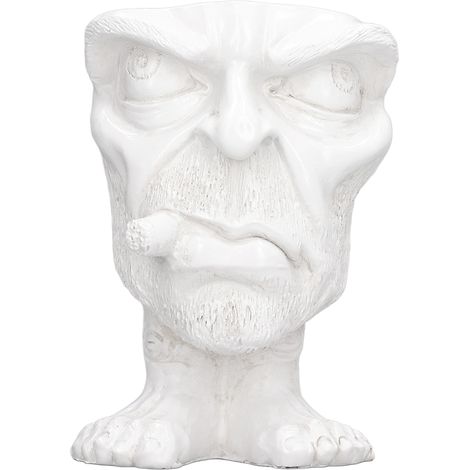Pot Décoratif Résine Visage Drôle Blanc - Type B, Étanche et Mignon (1/5)