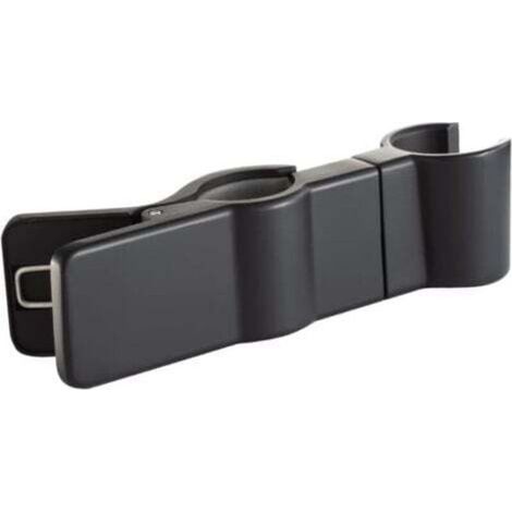 1PC Support de douchette à main, support de pomme de douche, noir, support de douchette pour barre de douche sans perçage, pince de douchette réglable à 35° (1/4)