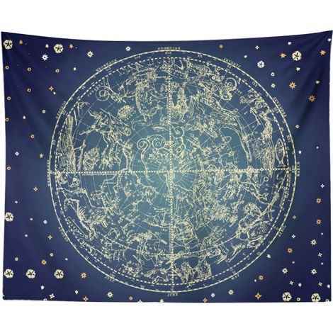 Tapestry Murale - Motif Constellation Bohème - Tissu Polyester - Pour Décoration Intérieure Extérieure - 1 Pièce (1/5)