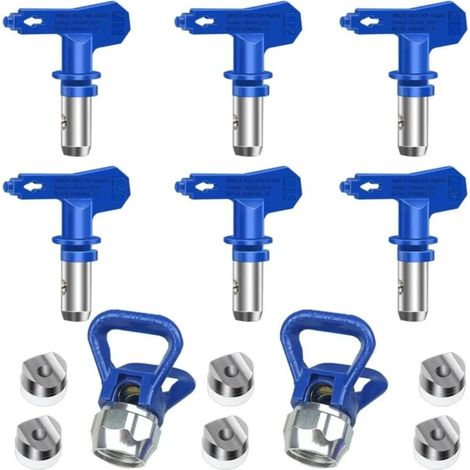 Confezione da 6 ugelli reversibili airless per pistole a spruzzo airless, accessori per macchine a spruzzo, case, edifici, terrazze e recinzioni. (1/5)
