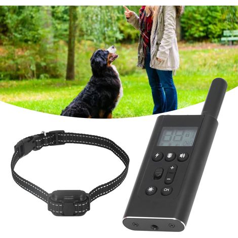 Collier de dressage pour chien avec télécommande sans fil, étanche, localisateur LED, dispositif anti-aboiement, chargement USB. (1/5)