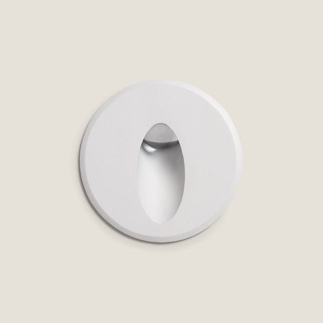 Baliza Exterior LED 3W Empotrable Pared Circular Aluminio Oval Adam 2700K Blanco Blanco Cálido (1/5)