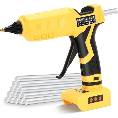 Zoternen Pistolet à Colle 100W Sans Fil Compatible pour 20V MAX Batterie, Pistolet à Colle à Chauffage Rapide Avec 20 Bâtons de Colle PCS pour le Bricolage Artisanat et Réparations Rapides(Sans Batter (1/5)