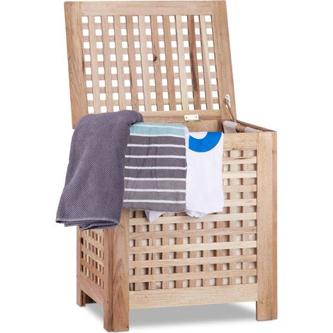 Cesta de ropa sucia de nogal