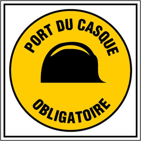 Panneau Casque de protection obligatoire - Rigide 480x480mm - 4010083