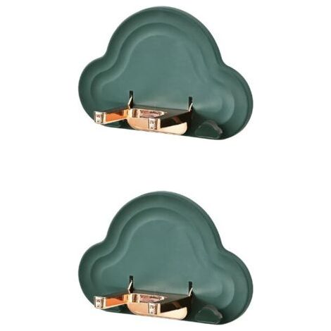 2 hairdryer holders, wall-mounted hairdryer holders for the bathroom without drilling, toilet shelf without holes, white