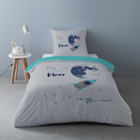 Housse de couette 140x200 CAPTAIN + 1 taie 100% coton (1/3)