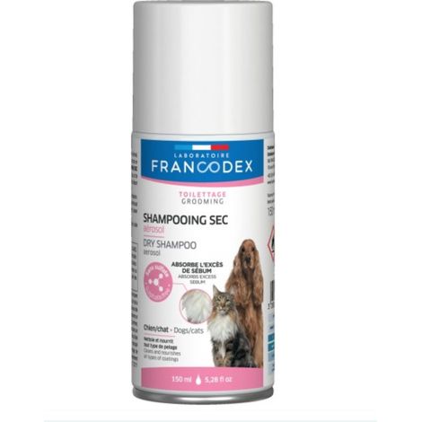 Shampooing sec en Aérosol 150 ml, pour chiens et chats - Francodex