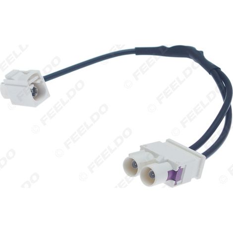 Câble convertisseur radio FAKRA2-B avec amplificateur, compatible avec les antennes radio standard, une femelle vers deux mâles.