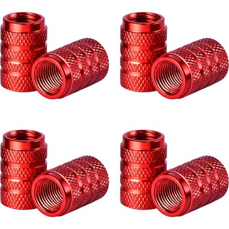Valve Caps Dust Caps Car Tire Wheel Stem Dust Valve Caps 8 Pieces (Red) (1/5)