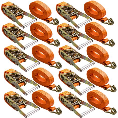 x10 50MM 6 Metre 5 Ton Ratchet Straps 5000KG 6M 5T Tie Down Lashing Claw Hook (1/5)