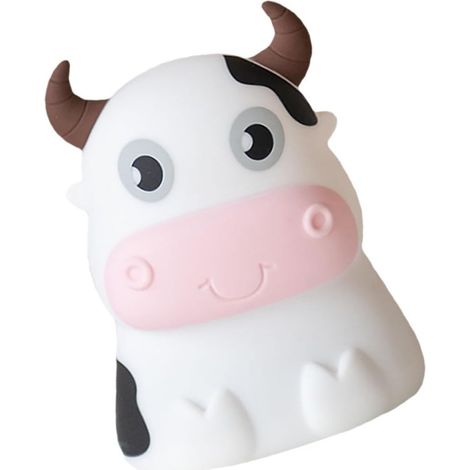 Veilleuse Vache Créative en Silicone Abs Blanche, USB (1/5)