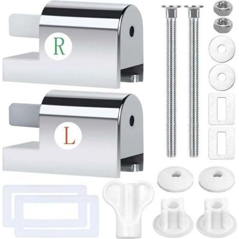 NALOOKAMIC Fixations pour abattant WC, lot de 11 charnières pour abattant WC, charnières à chute lente, blanc (1/4)