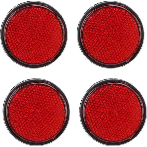 Reflecteur de Vélo 4pcs 2in Red Round Reflecteurs M6X1.0 Filet pour Roues Semi Camions Marqueur Latéral Sécurité Cycliste. (1/5)