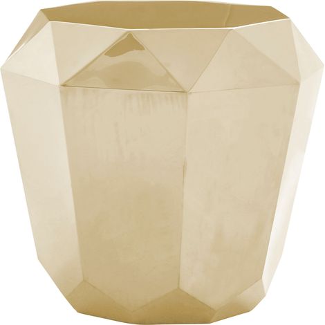 Interiors by Premier Sleek Champagne Diamond Cut End Table, Geometric Design Lounge Side Table, Contemporary Sitting Room Table (1/4)