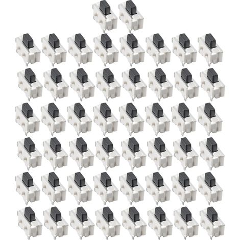 Lot de 50 boutons-poussoirs tactiles latéraux SMD/SMT pour appareils électriques et jouets (2 x 4 x 3,5 mm) (1/5)
