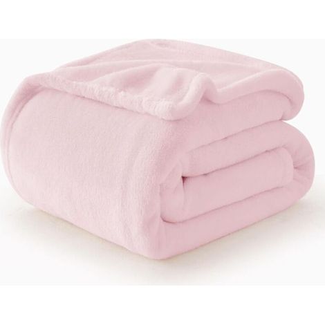 Plaid Couverture Polaire Flanelle en Microfibre, Jeté de Canapé 150x200 rose, Couverture lit Jete de Canape 2 Personnes (1/4)