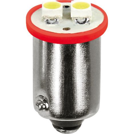 12V Hyper-Led 6 - 2 SMD x 3 chips - BA9s - 2 pz - D/Blister - Rosso (1/4)