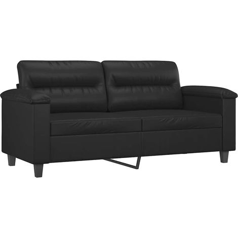 Canapé  Sofa à 2 places Noir 140 cm Similicuir