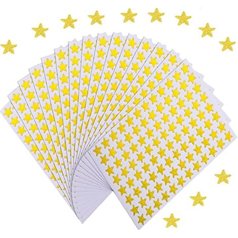 1920 pièces 20 feuilles autocollants étoiles dorées, 1 cm auto-adhésifs, mini autocollants récompense pour enfants enseignants, tableau de récompenses, scrapbooking (1/4)