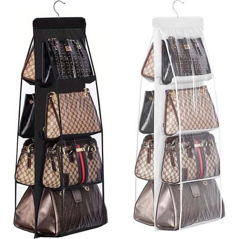 Faltbare Aufbewahrungsmöglichkeiten für Handtaschen,Taschenhalter fürs Schlafzimmer (weiß,grau)
