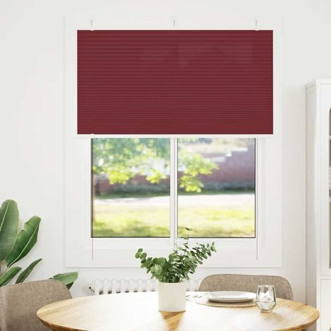 Maison Exclusive - Tenda Plissettata Rosso Bordeaux 105x150 cm Larghezza Tessuto