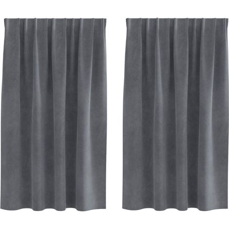 Rideaux occultants 2 pcs Gris clair 140 x 140 cm Velours