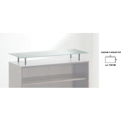 TOP RETTANGOLARE IN CRISTALLO SATINATO TEMPERATO sp. 8 mm 10046 cm - MADE IN ITALY (1/2)