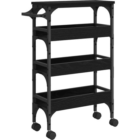 Chariot de cuisine Chêne noir 53 x 20 x 76 cm Bois d'ingénierie (1/5)