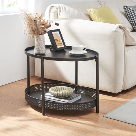 Couchtisch Jäller Metall 66x51x44 cm Schwarz [en.casa]