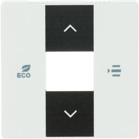 Busch-Jaeger Placa central para regulador Fan Coil Símbolos "Arriba, Abajo, ECO, Menú" 2 veces blanco estudio - Plataforma 63 (6236-84), 2CKA006220A0250