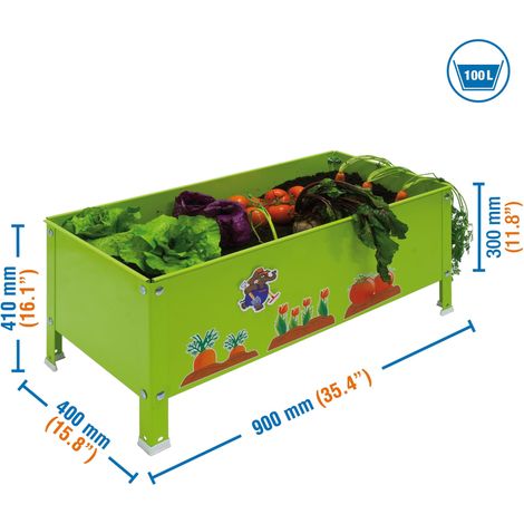 simonrack Gartenbeet für Kinder grün robust Metall 100 Liter