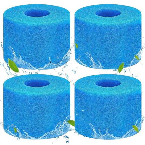 HOXILEELEO - Lot de 4 filtres en mousse pour piscine, type S1, réutilisables et lavables (bleus) 10,8 x 7,3 x 4 cm (1/5)
