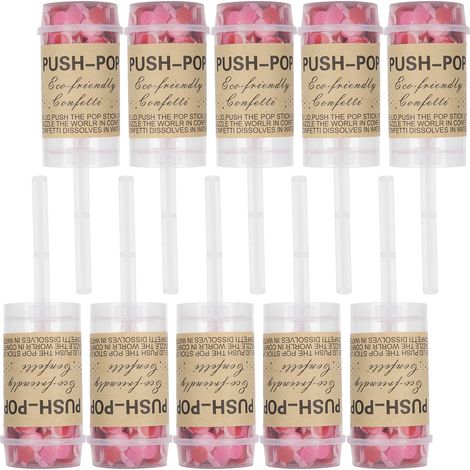 10Pcs Push Pop Confetti Poppers Cannon Wedding Graduation Gender Reveal Birthday Party Supplies (1/5)