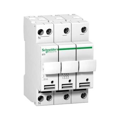 Seccionador portafusible STI 3P+N 500V 16A IP20 ajustable en clip