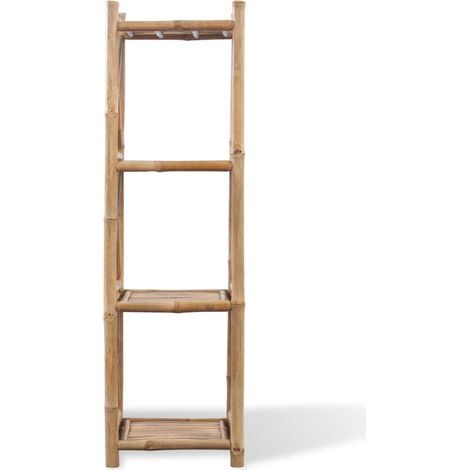 Maison Exclusive - Standregal mit 4 Böden Quadratisch Bambus
