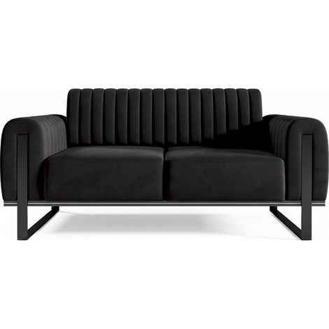 Selsey Parissa - Schlafsofa, Samt Schwarz schwarze Füße, 164 cm (1/5)