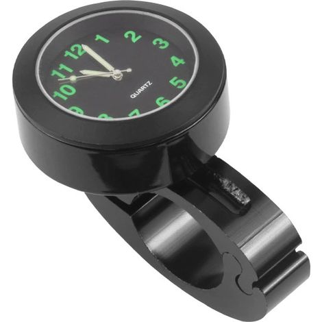 Orologio universale, cromato e impermeabile per auto, per manubri di moto e biciclette (nero)