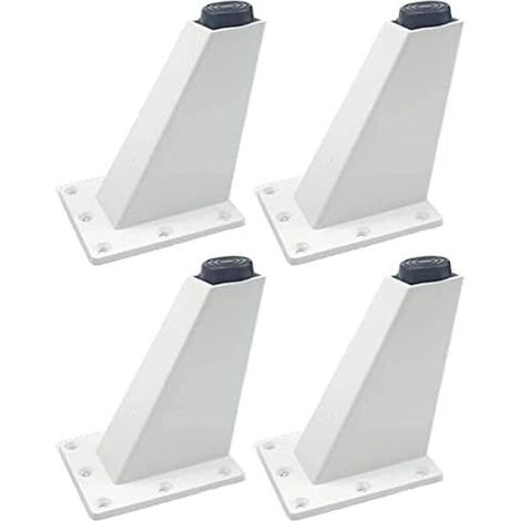 Set di 4 gambe di ricambio regolabili per mobili in lega di alluminio bianca da 8 cm - Crezuo