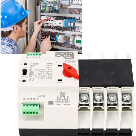 NLQ3-125/4P AC110V 100A Automatischer Dual-Power-Umschalter, Millisekunden-Umschaltung, Umschaltersteuerung mit Timer für unterbrechungsfreie Stromversorgung (USV) 50/60 Hz, Wechselstrom-zu-Generator- (1/5)